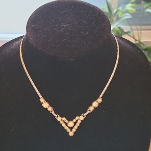 Vintage Flower V Necklace